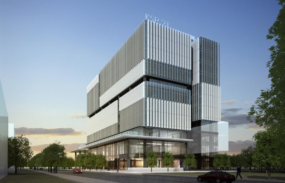 本圖展示未來高軟二期於A坵塊興建的第1棟大樓外觀。